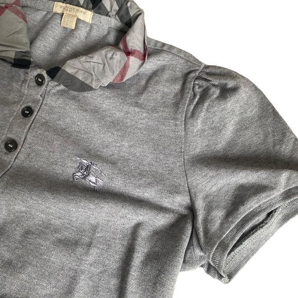 Burberry brit nova check short sleeve top polo t-shirt gray S/P - Picture 7 of 11